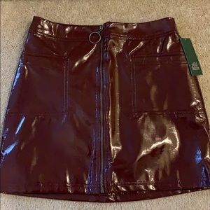 Wild Fable Burgundy Leather Skirt